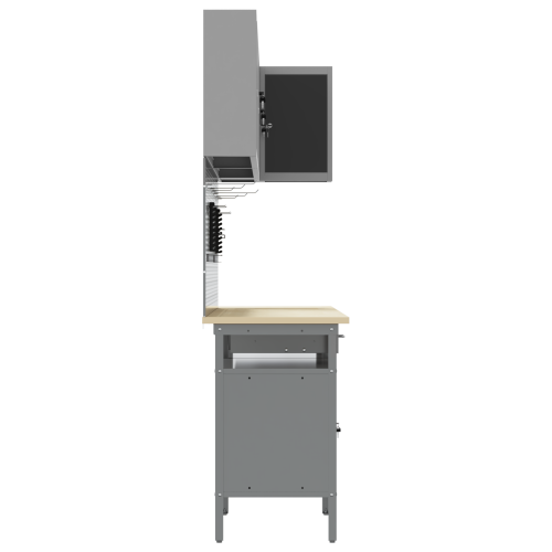 Комплект работни шкафове с чекмедже с рафт 10 pcs Черен и Сив