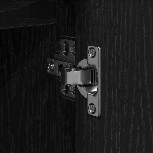 Комплект мебели за баня с рафт 2 pcs Черно Инженерно дърво