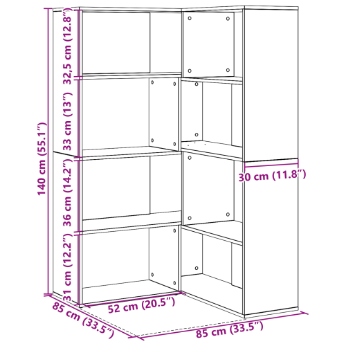 Гардероб 2 pcs Черния дъб 85 x 85 x 140 см Инженерно дърво
