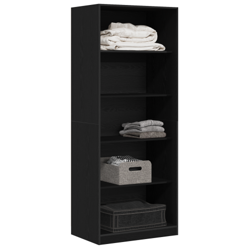 Гардероб с рафт Черния дъб 80 x 50 x 200 см Инженерно дърво