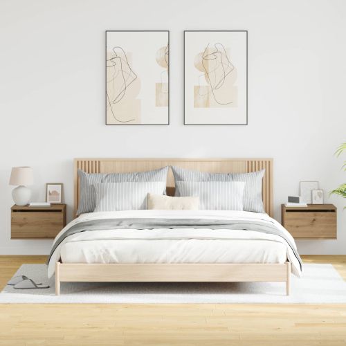 Стенен шкаф за нощно шкафче 2 pcs Дъб 50 x 36 x 30 см