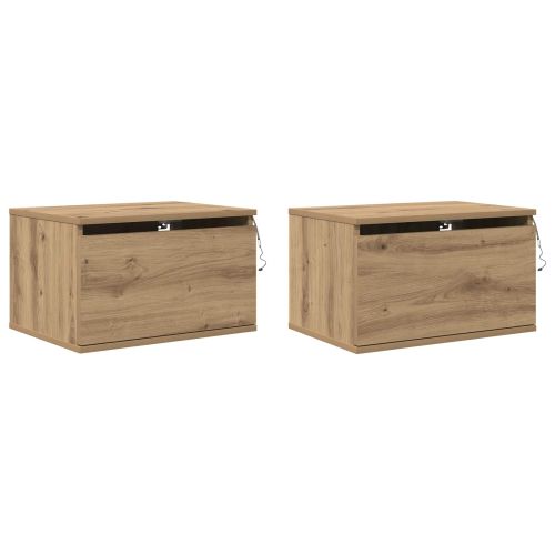 Стенен шкаф за нощно шкафче 2 pcs Дъб 50 x 36 x 30 см