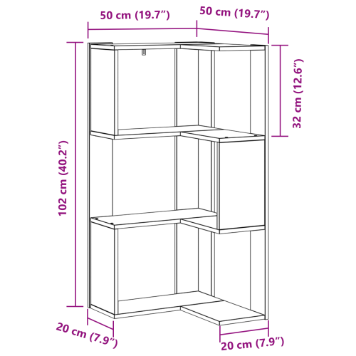 Библиотека Черния дъб 50 x 50 x 102 см