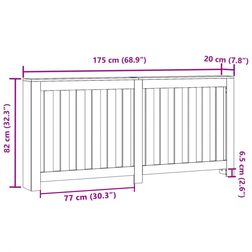 Калъф за радиатор Черния дъб 175 x 20 x 82 cm Инженерно дърво
