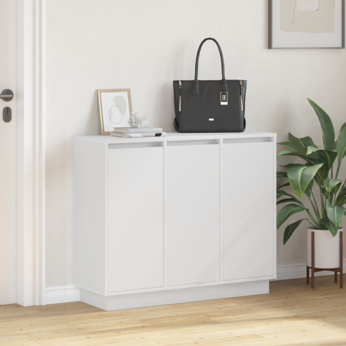 LED конзолна маса Бяло 90 х 32 х 75 см Инженерно дърво