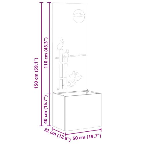 Екран за градинска неприкосновеност Черно 50 x 150 cm