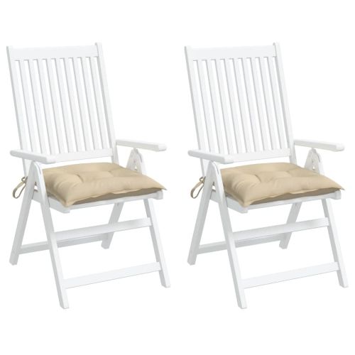 Възглавници за столове 2 бр бежови 40x40x7 см Оксфорд плат