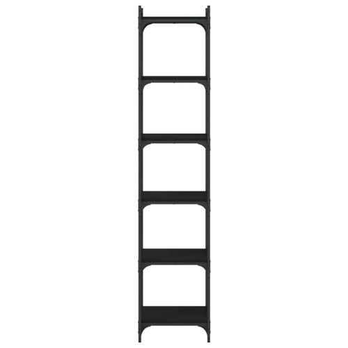 Библиотека 6 рафта черна 40x30x188 см инженерно дърво