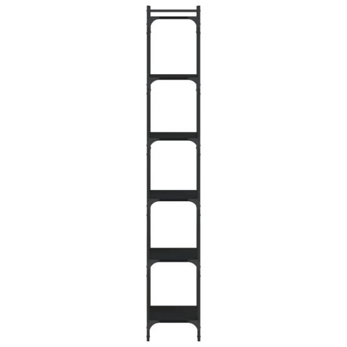 Библиотека 6 рафта черна 40x30x188 см инженерно дърво