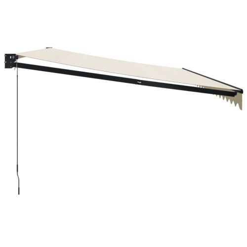 Прибираща се тента кремава 5x3 м плат и алуминий