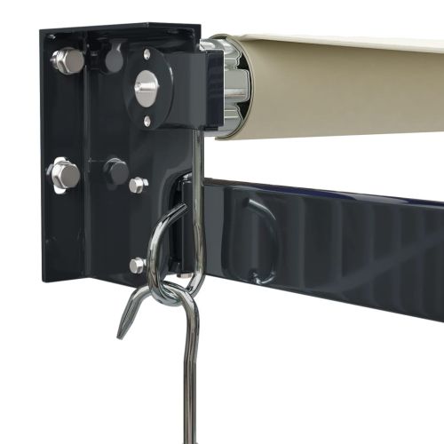 Прибираща се тента кремава 5x3 м плат и алуминий