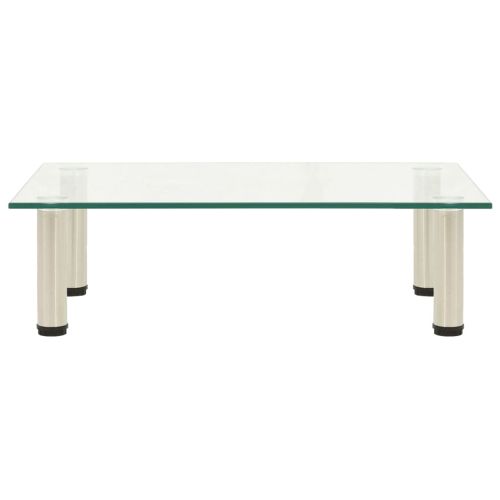 ТВ поставка, прозрачна, 60x35x17 см, закалено стъкло