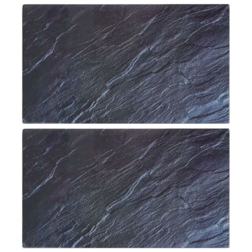 Дъски за рязане, 2 бр, с шарка естествен камък, закалено стъкло