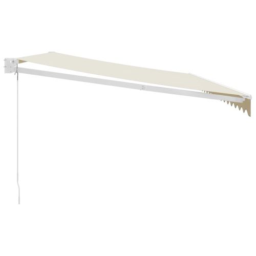 Прибираща се тента кремава 5x3 м плат и алуминий