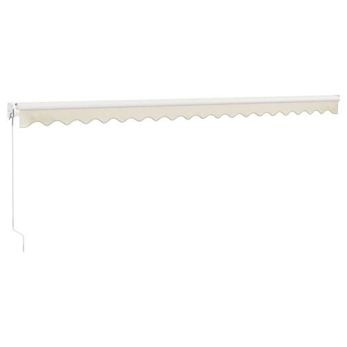 Прибираща се тента кремава 5x3 м плат и алуминий