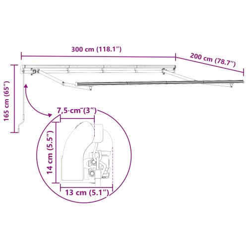Сгъваем навес Антрацит 300 x 200 cm текстил