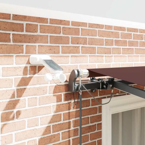 Автоматично прибираща се тента с LED, кафяв, 300x250 см