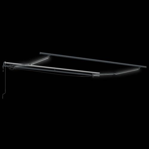 Автоматично прибираща се тента с LED, кафяв, 300x250 см