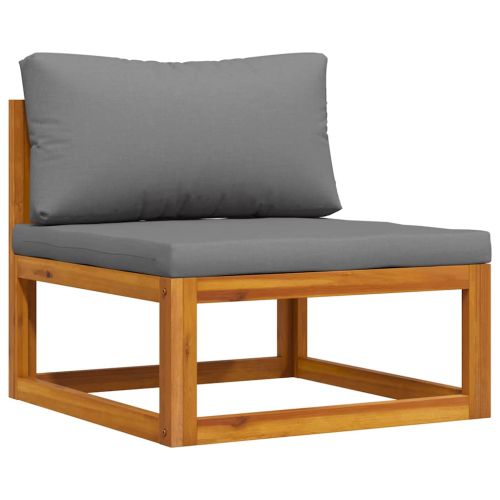 Градински диванен комплект с възглавници, 2 части, акация масив