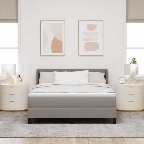 Легло с пружинирана основа с таблото Таупе 200 x 140 cm текстил