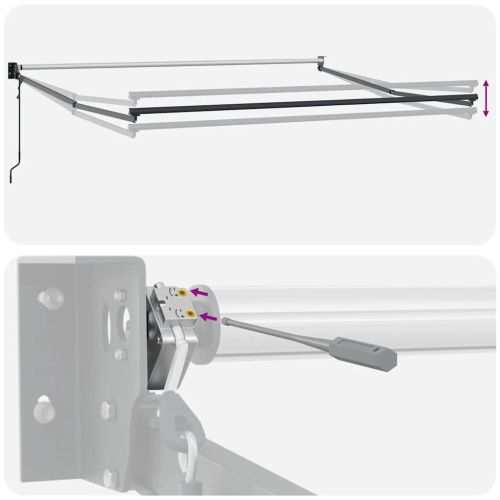 Автоматично прибираща се тента, кафяв, 300x250 см