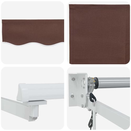 Автоматично прибираща се тента, кафява, 400x300 см