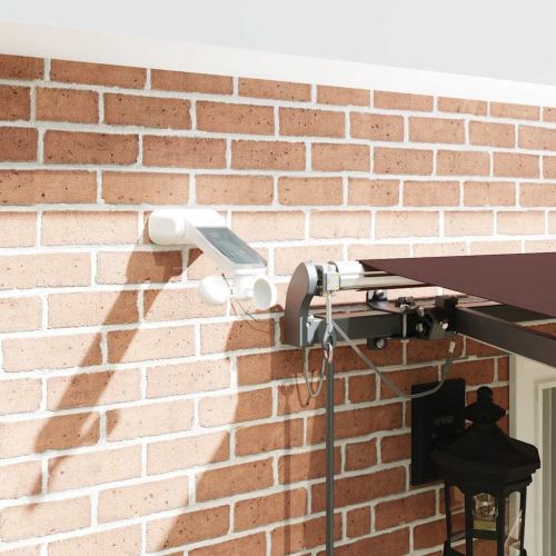 Автоматично прибираща се тента с LED, кафяв, 400x300 см