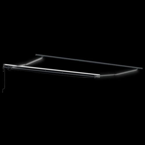 Автоматично прибираща се тента с LED, кафяв, 400x300 см