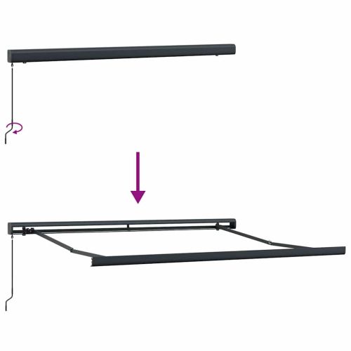 Ръчно прибираща се тента, кафява, 300x250 см