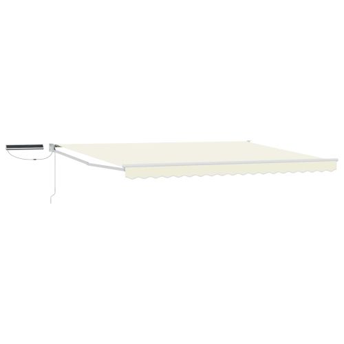 Електрически разтегателен навес Слонова кост и бяло 5 x 3 m