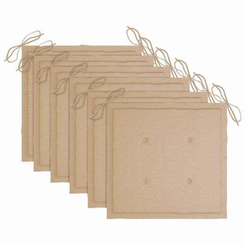 Сгъваеми градински столове, 6 бр, с възглавници, акация масив