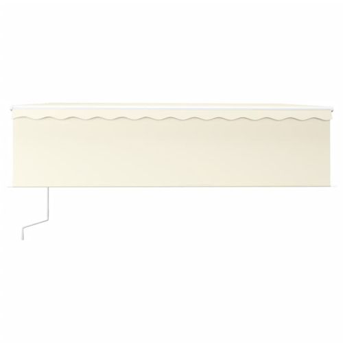 Автоматичен сенник с щора, LED и сензор за вятър, 5x3 м, кремав