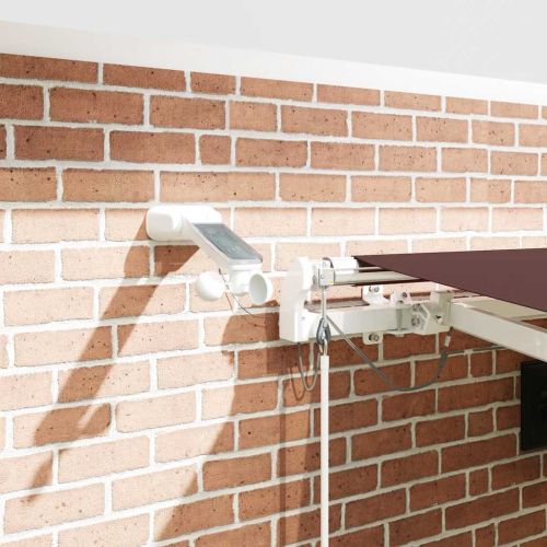 Автоматично прибираща се тента с LED, кафяв, 450x300 см