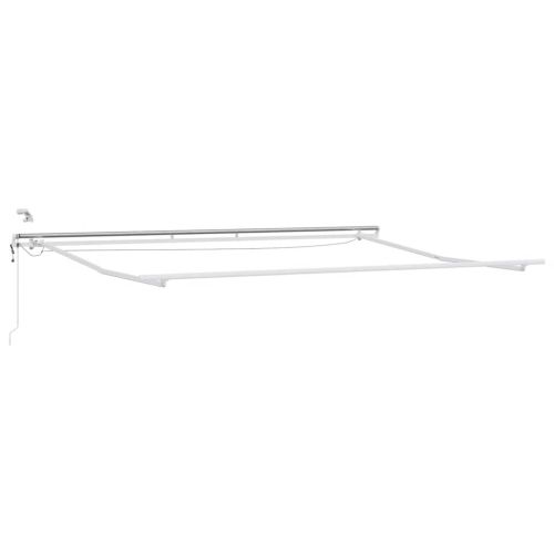 Автоматично прибираща се тента с LED, кафяв, 500x300 см