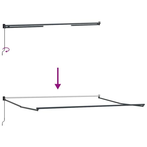 Ръчно прибиращ се сенник, кафяв, 450x300 см