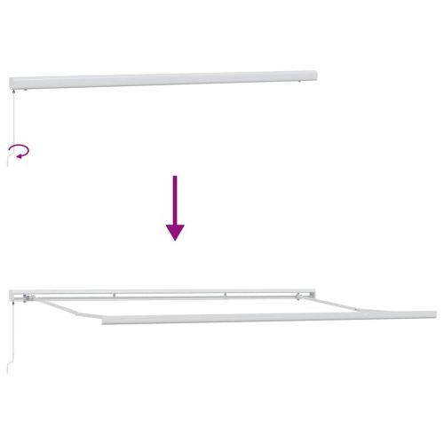 Ръчно прибиращ се сенник, кафяв, 500x300 см