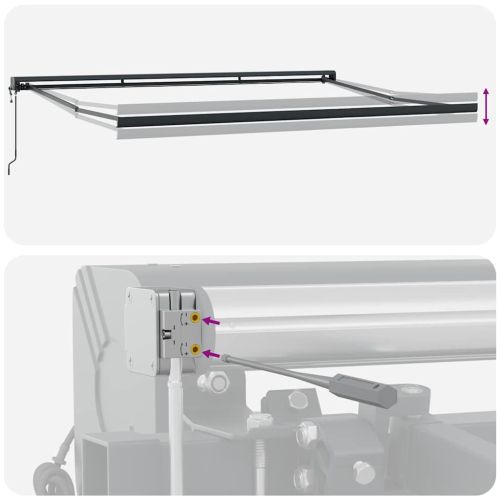 Автоматично прибираща се тента, кафяв, 500x300 см