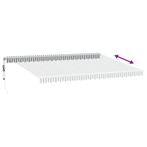 Автоматично прибираща се тента, антрацит и бял, 500x350 см