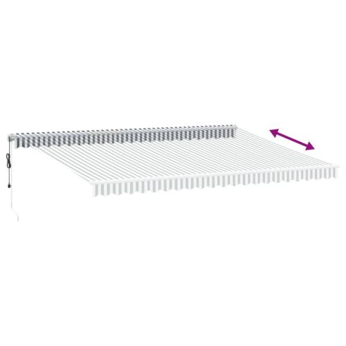 Автоматично прибираща се тента с LED антрацит и бял 500x350 см