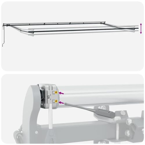 Автоматично прибираща се тента, бордо, 600x300 см