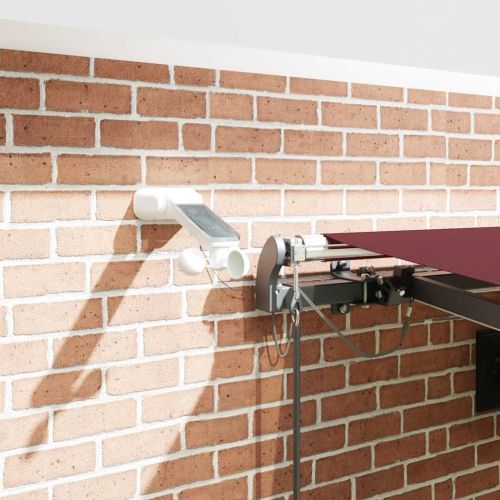 Автоматично прибираща се тента с LED, кафяв, 450x300 см