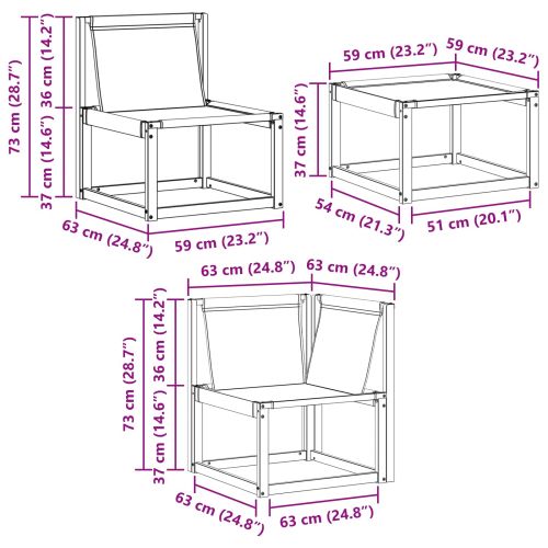 Комплект дивани за открито 7 pcs Натурален и Бежов
