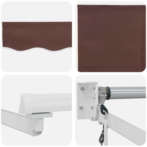 Електрически разтегателен навес Кафяво 4,5 × 3 m