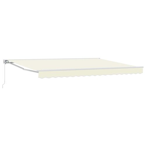 Ръчен сгъваем навес Крем 5 × 3,5 m Полиестер с PU покритие