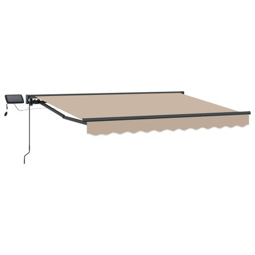 Ръчна рамка за сенник с LEDs Бежов и Антрацит 3 x 2,5 m