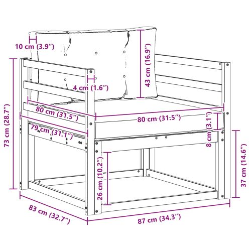 Среден диван за открито Солидно акациево дърво Естествен