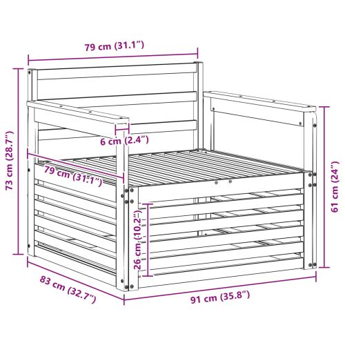 2 Брой Диван с подлакътници Солидно акациево дърво Естествен