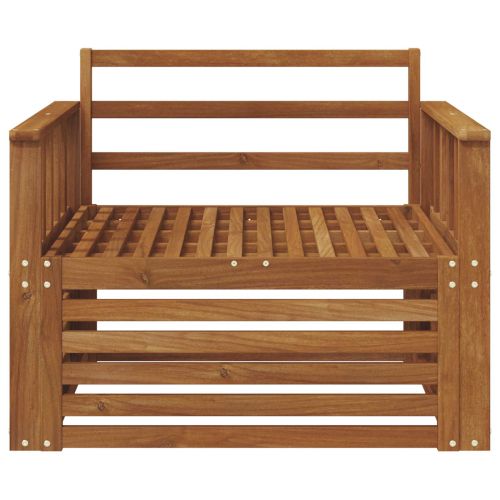 2 Брой Диван с подлакътници Солидно акациево дърво Естествен