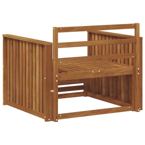 2 Брой Диван с подлакътници Солидно акациево дърво Естествен