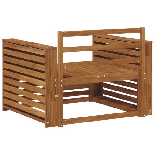 2 Брой Диван с подлакътници Солидно акациево дърво Естествен